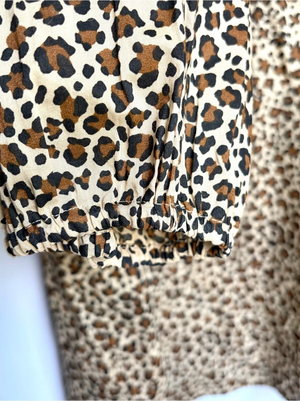 J.Crew Leopard Print Popover Blouse Women 2X Long Sleeve Split Neck SP25 EUC